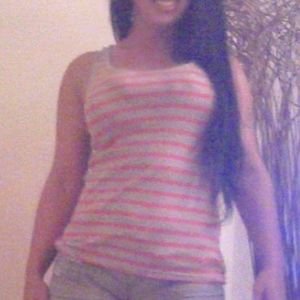 Gap Grey & Pink Striped Tank